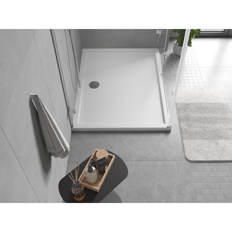 Mexen Flow rectangular shower tray slim 90 x 75 cm, white gloss - 46R107590