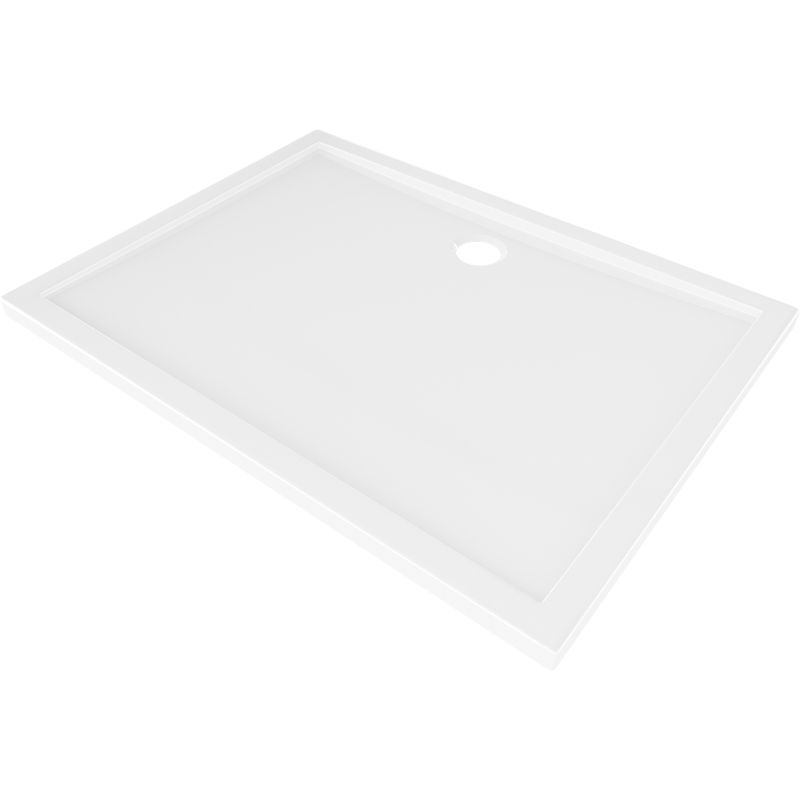 Mexen Flow rectangular slim shower tray 100 x 80 cm, white gloss - 46R108010