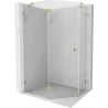 Mexen Lunar pentagonal left hinged shower enclosure 90 x 80 cm, transparent, gold - 831-090L-080P-50-00-L