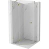 Mexen Lunar five-sided left pivot shower enclosure 90 x 90 cm, transparent, gold - 831-090L-090P-50-00-L