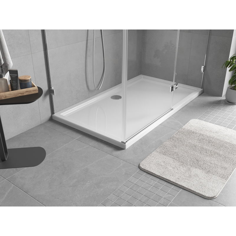 Mexen Flow rectangular slim shower tray 140 x 80 cm, white gloss - 46R108014