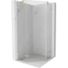 Mexen Lunar pentagonal pivot shower enclosure left 80 x 80 cm, transparent, brushed gold - 831-080L-080P-55-00-L