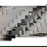 Mexen Roma hinged shower cubicle 90 x 100 cm, Transparent, Black + shower tray Flat, Black - 854-090-100-70-00-4070B