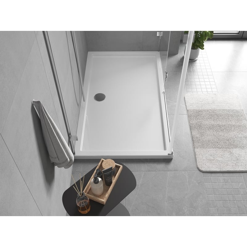 Mexen Flow rectangular slim shower tray 140 x 100 cm, white gloss - 46R101014