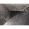 Mexen Lunar pentagonal hinged left shower cabin 100 x 80 cm, transparent, brushed gold - 831-100L-080P-55-00-L