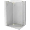 Mexen Lunar pentagonal left pivot shower enclosure 100 x 80 cm, transparent, brushed gold - 831-100L-080P-55-00-L