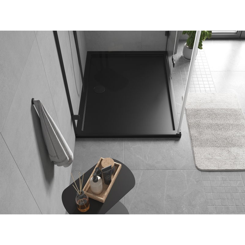 Mexen Flow rectangular slim shower tray 80 x 70 cm, black matte - 46R707080