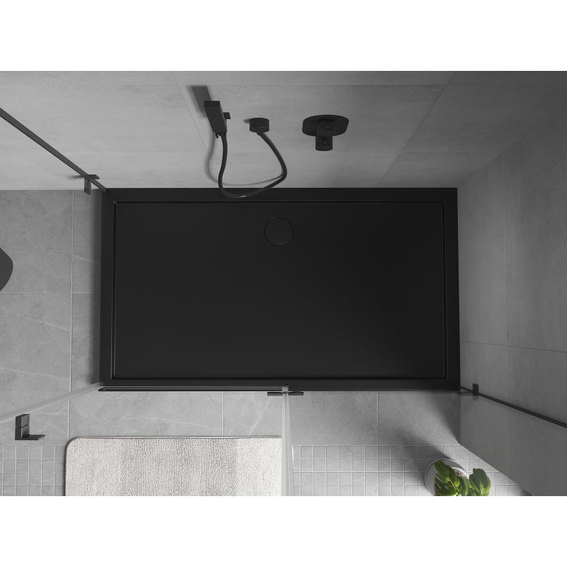 Mexen Flow slim rectangular shower tray 140 x 70 cm, black matte - 46R707014