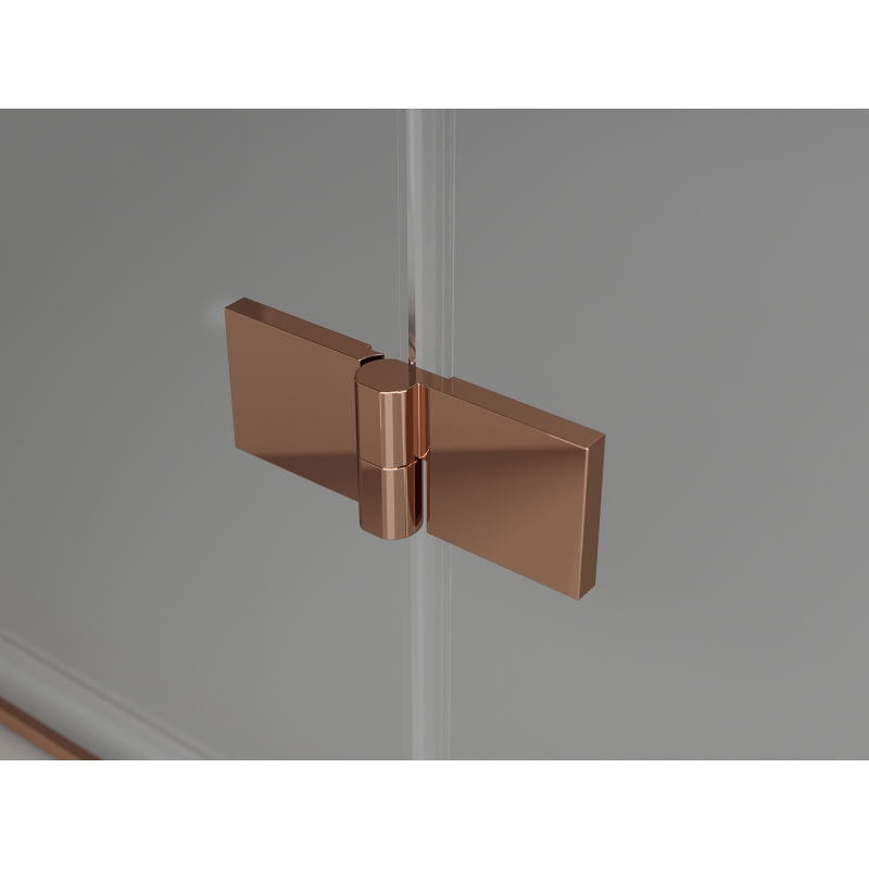 Mexen Lunar pentagonal left-hinged shower enclosure 90 x 80 cm, transparent, pink gold - 831-090L-080P-60-00-L