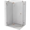 Mexen Lunar Pentagonal Shower Enclosure Left Hinge 90 x 80 cm, Transparent, Rose Gold - 831-090L-080P-60-00-L