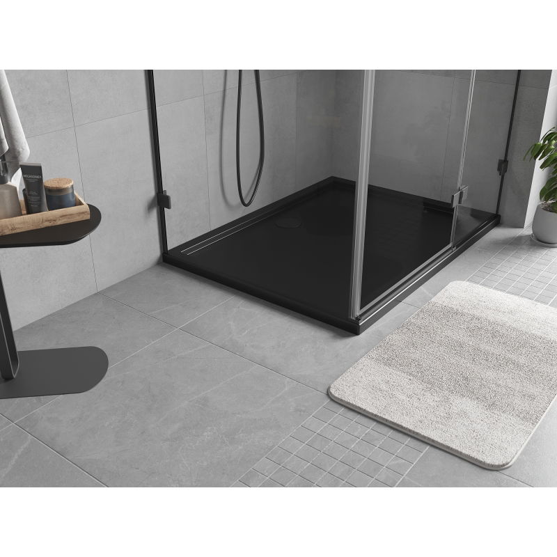 Mexen Flow rectangular slim shower tray 120 x 90 cm, black matt - 46R709012