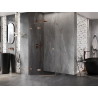 Mexen Lunar pentagonal left hinged shower enclosure 90 x 90 cm, transparent, brushed copper - 831-090L-090P-65-00-L