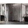 Mexen Lunar pentagonal left hinged shower cabin 100 x 80 cm, transparent, brushed copper - 831-100L-080P-65-00-L