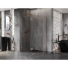 Mexen Lunar pentagonal hinged left shower cabin 100 x 80 cm, transparent, brushed copper - 831-100L-080P-65-00-L