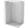 Mexen Lunar pentagonal hinged left shower cabin 100 x 80 cm, transparent, brushed copper - 831-100L-080P-65-00-L