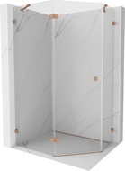 Mexen Lunar pentagonal shower enclosure left-hand hinged 100 x 90 cm, transparent, brushed copper - 831-100L-090P-65-00-L