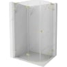 Mexen Lunar L semi-circular hinged shower enclosure left 80 x 70 cm, transparent, brushed gold - 833L-080L-070P-55-00