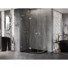 Mexen Lunar L semi-circular hinged shower enclosure left 80 x 70 cm, transparent, brushed gold - 833L-080L-070P-55-00
