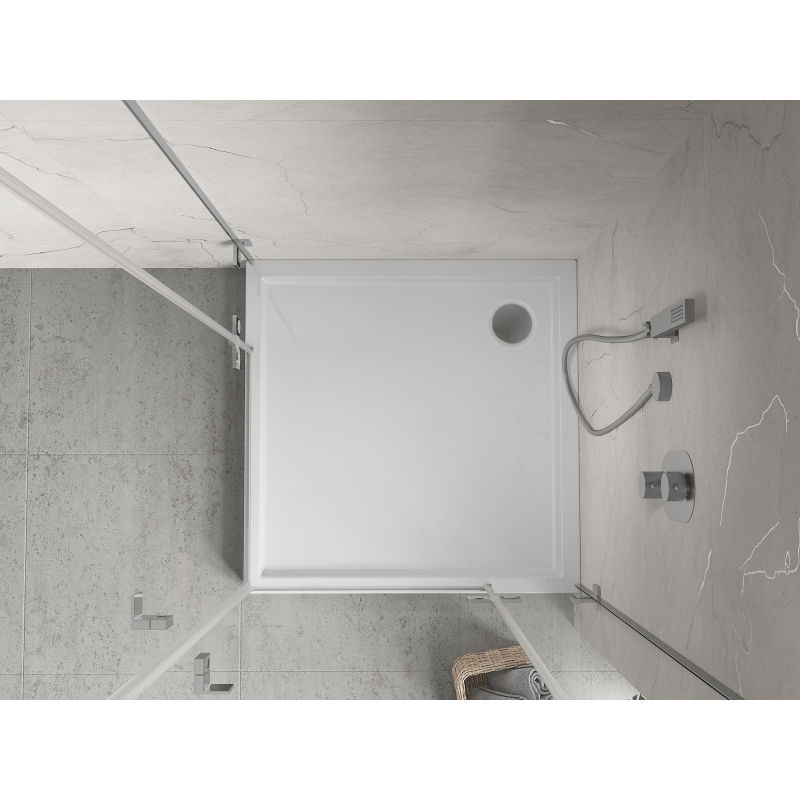 Mexen Flow+ square shower tray 80 x 80 cm, white gloss - 46S108080H
