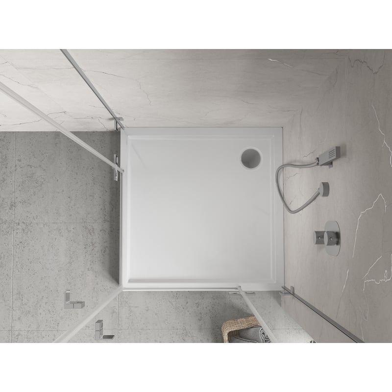 Mexen Flow+ square shower tray 90 x 90 cm, white gloss - 46S109090H