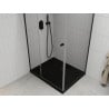 Mexen Roma hinged shower cubicle 100 x 90 cm, Transparent, Black + shower tray Flat, Black - 854-100-090-70-00-4070B