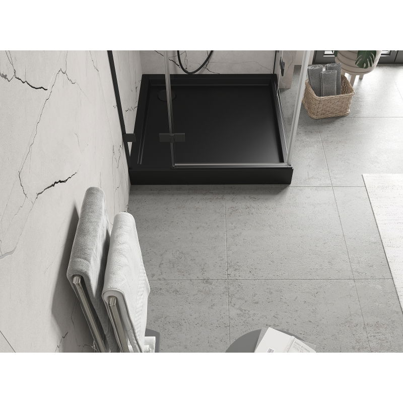 Mexen Flow+ square shower tray 90 x 90 cm, black matte - 46S709090H