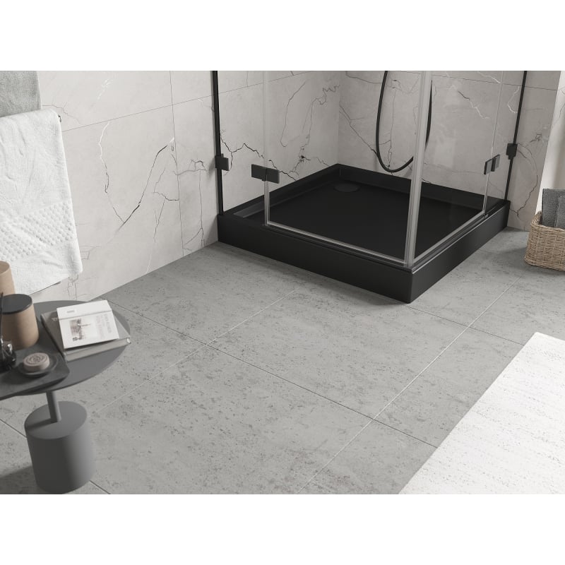 Mexen Flow+ square shower tray 100 x 100 cm, black matt - 46S701010H