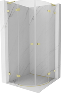 Mexen Lunar L semi-circular hinged shower cabin 90 x 90 cm, transparent, brushed gold - 833L-090L-090P-55-00
