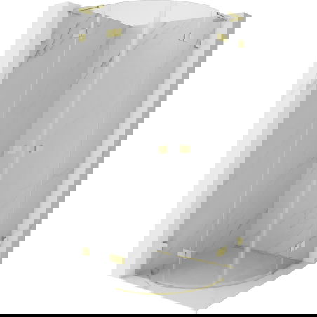 Mexen Lunar L semi-circular swing shower enclosure 100 x 100 cm, transparent, brushed gold - 833L-100L-100P-55-00