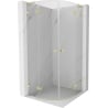 Mexen Lunar L semi-circular swing shower enclosure 100 x 100 cm, transparent, brushed gold - 833L-100L-100P-55-00