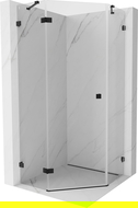 Mexen Lunar pentagonal shower enclosure left-hinged 80 x 80 cm, transparent, black - 831-080L-080P-70-00-L