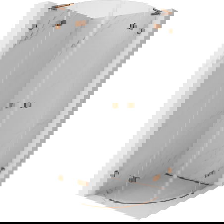 Mexen Lunar L semi-circular shower cabin 90 x 90 cm, transparent, rose gold - 833L-090L-090P-60-00