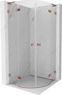 Mexen Lunar L semi-circular pivot shower enclosure 90 x 90 cm, transparent, rose gold - 833L-090L-090P-60-00