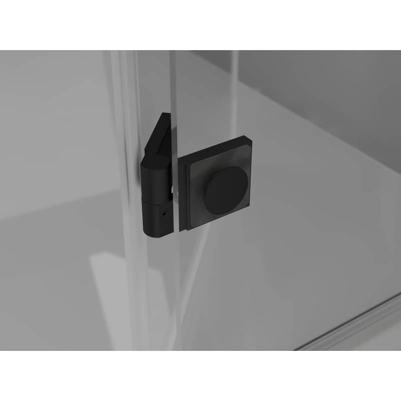 Mexen Lunar pentagonal left-hinged shower cabin 80 x 100 cm, transparent, black - 831-080L-100P-70-00-L