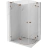 Mexen Lunar L semi-circular shower enclosure, left hinged 100 x 90 cm, transparent, rose gold - 833L-100L-090P-60-00