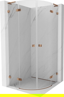 Mexen Lunar L semicircular pivot shower enclosure 100 x 100 cm, transparent, rose gold - 833L-100L-100P-60-00