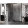 Mexen Lunar pentagonal left-hinged shower enclosure 90 x 80 cm, transparent, black - 831-090L-080P-70-00-L