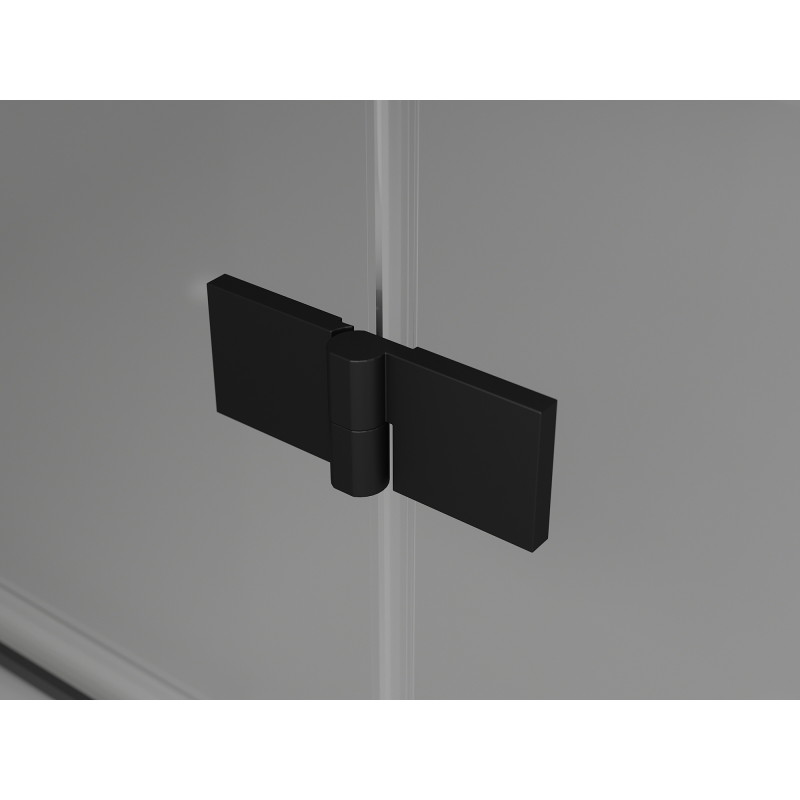 Mexen Lunar pentagonal left-hinged shower enclosure 90 x 80 cm, transparent, black - 831-090L-080P-70-00-L