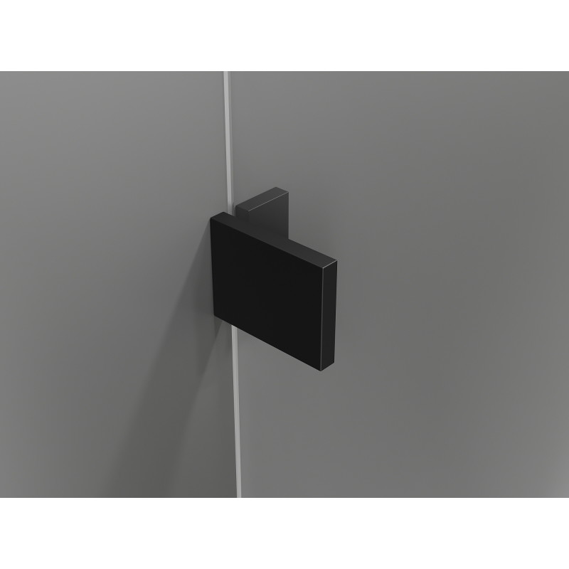 Mexen Lunar pentagonal left-hinged shower enclosure 90 x 80 cm, transparent, black - 831-090L-080P-70-00-L