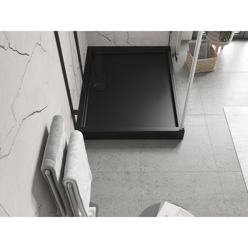 Mexen Flow+ rectangular shower tray 80 x 70 cm, black matte - 46R707080H