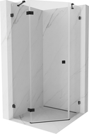 Mexen Lunar left-opening pentagonal shower cabin 90 x 90 cm, transparent, black - 831-090L-090P-70-00-L
