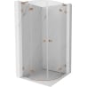 Mexen Lunar L semicircular swing shower cabin 70 x 70 cm, transparent, brushed copper - 833L-070L-070P-65-00
