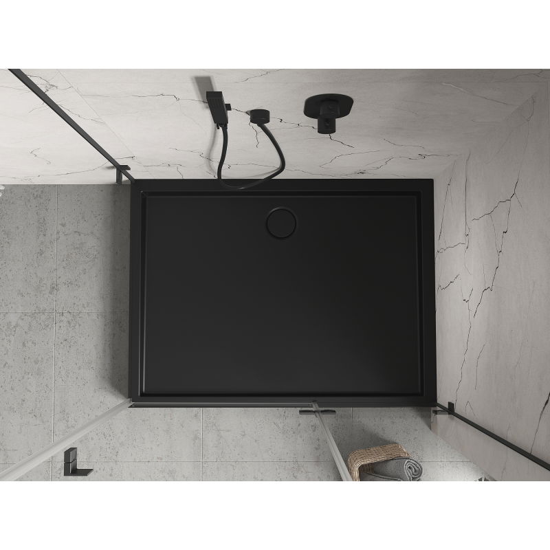 Mexen Flow+ rectangular shower tray 110 x 80 cm, black matt - 46R708011H