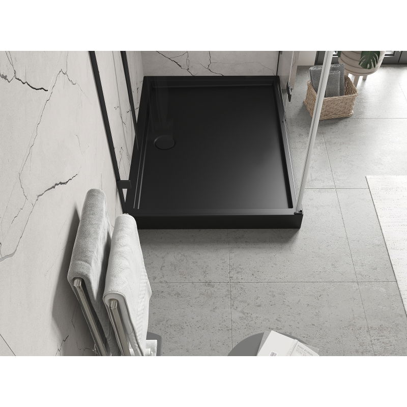 Mexen Flow+ Rectangular Shower Tray 100 x 90 cm, Black Matte - 46R709010H