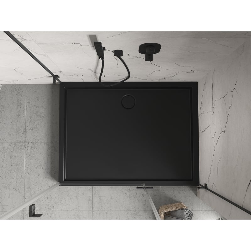 Mexen Flow+ Rectangular Shower Tray 100 x 90 cm, Black Matte - 46R709010H