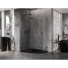 Mexen Lunar pentagonal left hinged shower enclosure 100 x 80 cm, transparent, black - 831-100L-080P-70-00-L