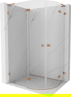 Mexen Lunar L semi-circular left hinged shower cabin 80 x 70 cm, transparent, brushed copper - 833L-080L-070P-65-00