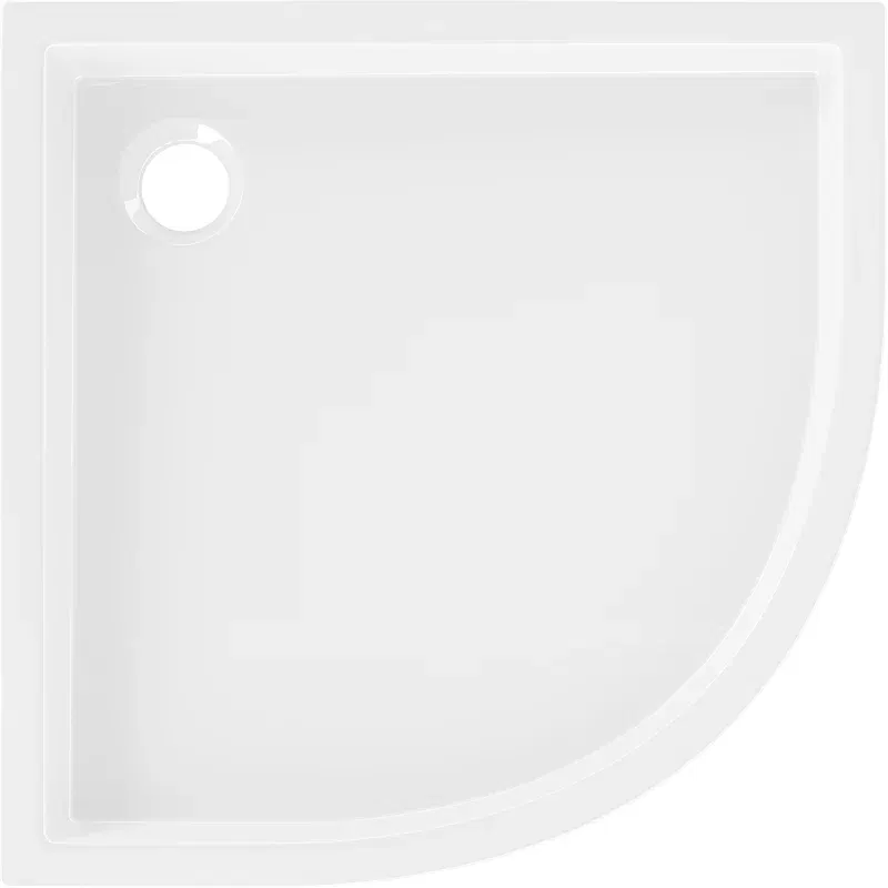 Mexen Flow+ semicircular shower tray 80 x 80 cm, white gloss - 46Q108080H