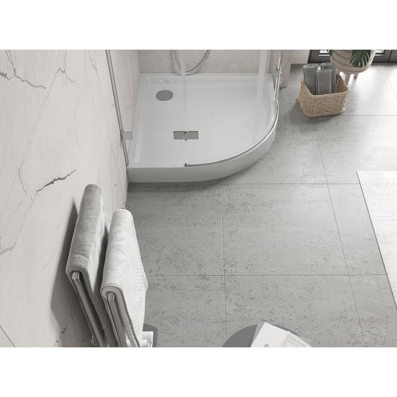 Mexen Flow+ semi-circular shower tray 100 x 100 cm, white gloss - 46Q101010H