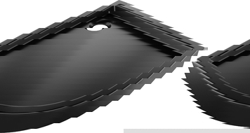 Mexen Flow+ semicircular shower tray 80 x 80 cm, black matte - 46Q708080H